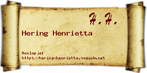Hering Henrietta névjegykártya